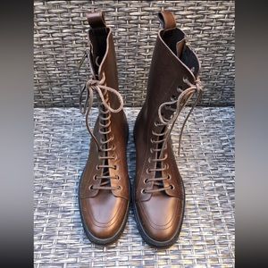 Jimmy Choo Calf Leather Lace Up Mid-Calf Boots Size 43EU/10US NEW